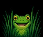 Eon Puzzle's Happy Frog Peeking at You From Behind a Tuft of Grass